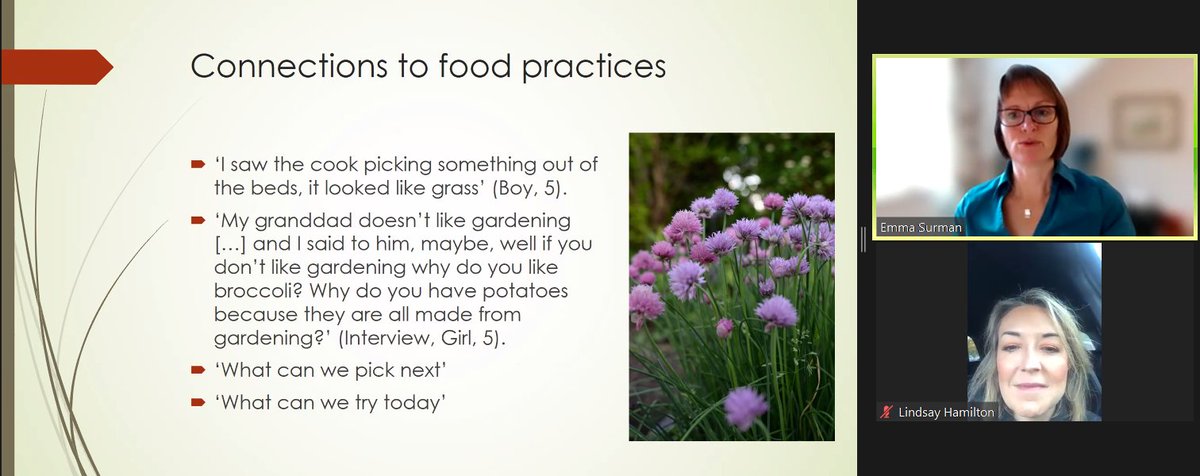 Dr Emma Surman and Dr Lindsay Hamilton join us to show off their fascinating project looking at the benefits of school gardens to pupils. Amazing to see the positive impact on the pupils involved! #FFLconf 🥕🥦🍅