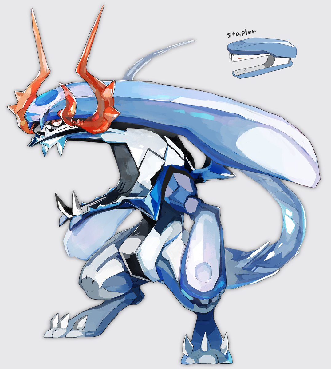 ドラゴン) ホッチキス stapler dragon 」|おまる丸のイラスト ドラゴン) ホッチキス stapler dragon 」|おまる丸のイラスト