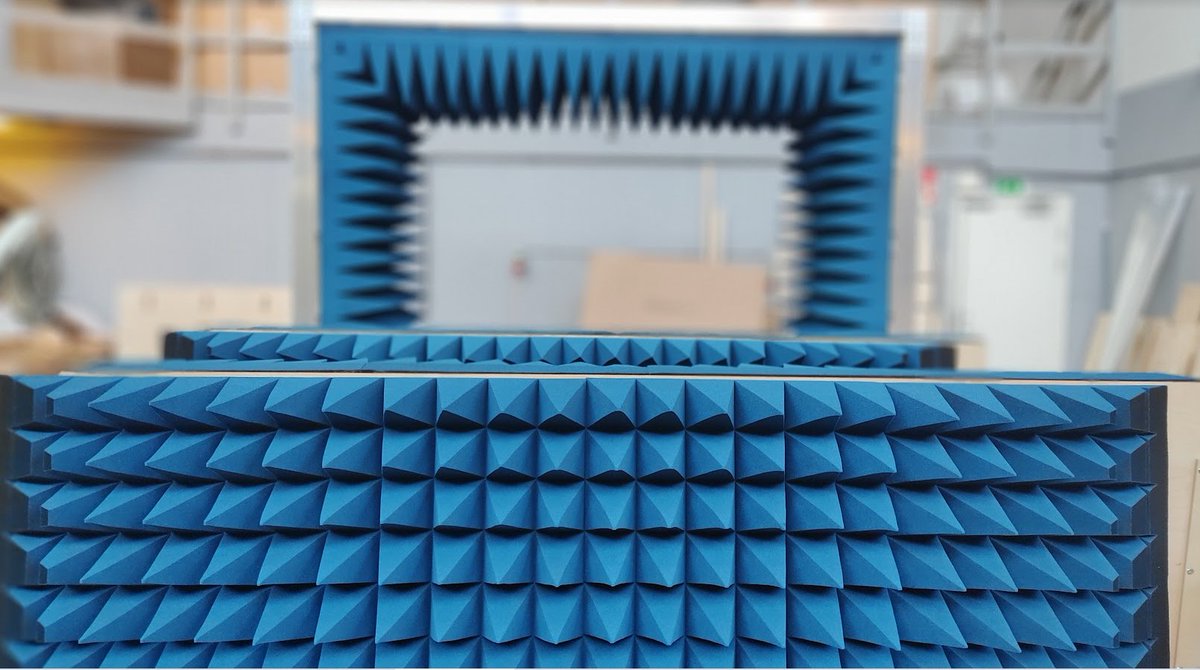 Assembly of our AC1224 walk-in-sized chamber. Protect your investment with modular, movable chambers. Built from the inside - great for small spaces. mmwavetest.com/modular-mmwave…

#mmwave #radar #millimeterwave #testchamber #antennatest #adas #rfengineering #5G #5gnr #anechoicchamber