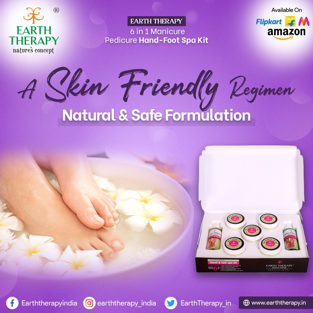 EarthTherapy_in's tweet photo. Buy our 6 in 1 manicure and pedicure hand-foot spa kit on Amazon, Flipkart &amp; Myntra. 

#footcaremask #footcareathome #footcareishealthcare #footcaresalonrunka #footcarefridays #footcarecream #footcaretips #footcareforeverybody #footcarejafra https://t.co/c0rUR570YM