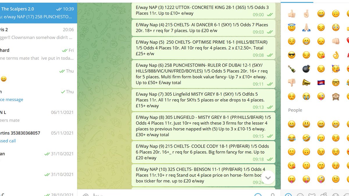 Scabba5's tweet photo. Morning all - good days racing esp for me on the e/w way value/arbing hunt.
Will post up a few of my earlier fancies- sent to Telegram members at 9-10 am this morning.
Get up board some in the screenshots if any prices are still close to those quoted
👇 https://t.co/PkZ6lU5WKZ