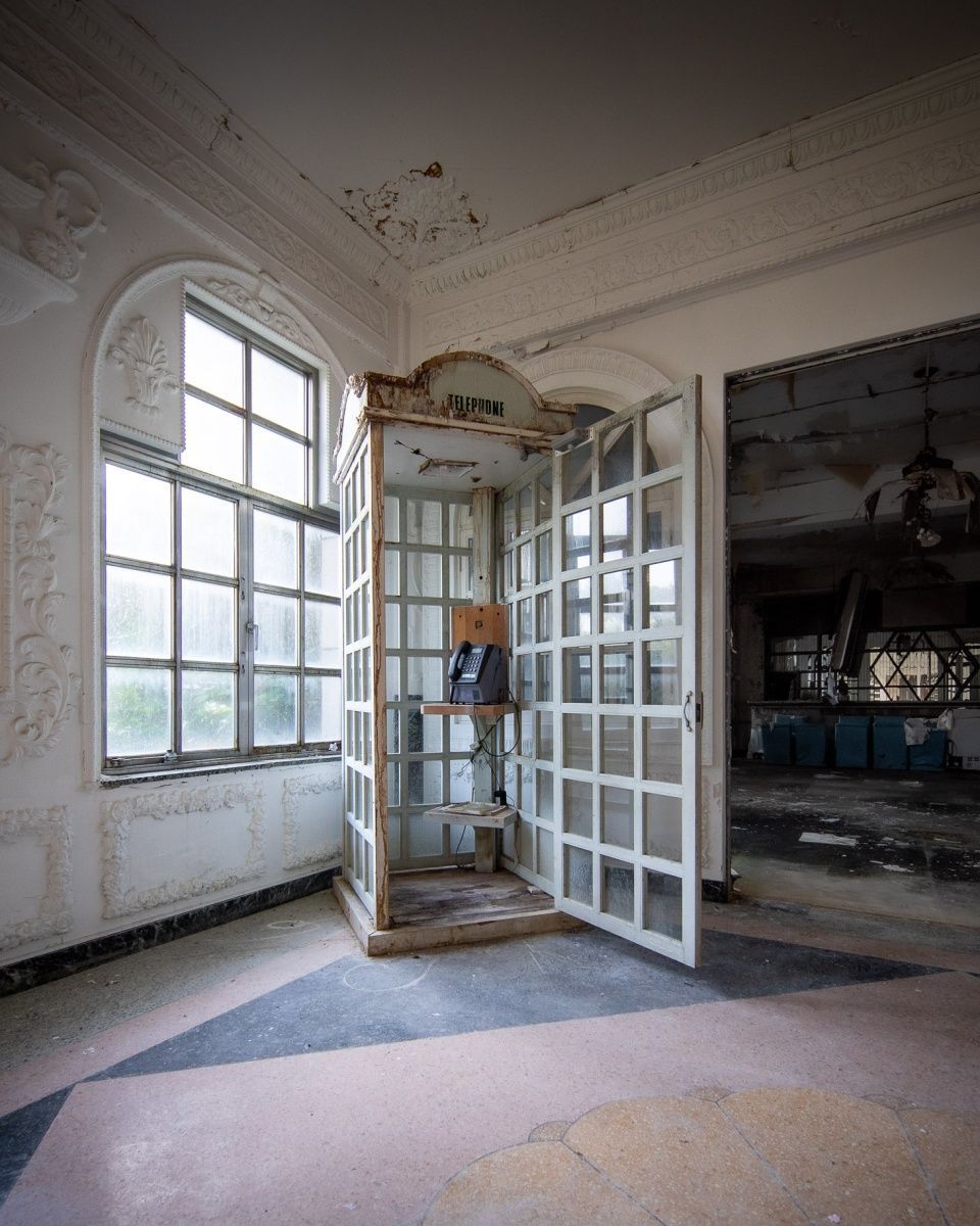 OffbeatJapan's tweet photo. While exploring an abandoned hotel, you find yourself face-to-face, The Shining-style, with a furious caretaker. In your desperation to escape, you come across this phone booth that seems to work. You only have time for one call, who do you call and what do you say?? https://t.co/FXEIASWdzT