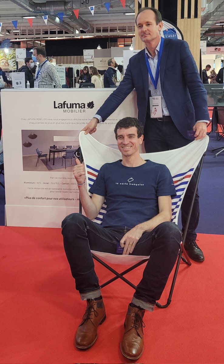 #MIFexpo La <a href="/cartefrancaise/">La carte française</a> est fière de faire équipe avec <a href="/LafumaMobilier/">LAFUMA MOBILIER</a> fabricant <a href="/Certif_OFG/">Origine France Garantie</a>

Ensemble nous relocalisons le #BlackFriday avec les #JoursTricolores!

💳🏭🇫🇷 Leurs produits ne seront pas bradés mais chaque client se verra offrir une carte-cadeau du #MadeinFrance