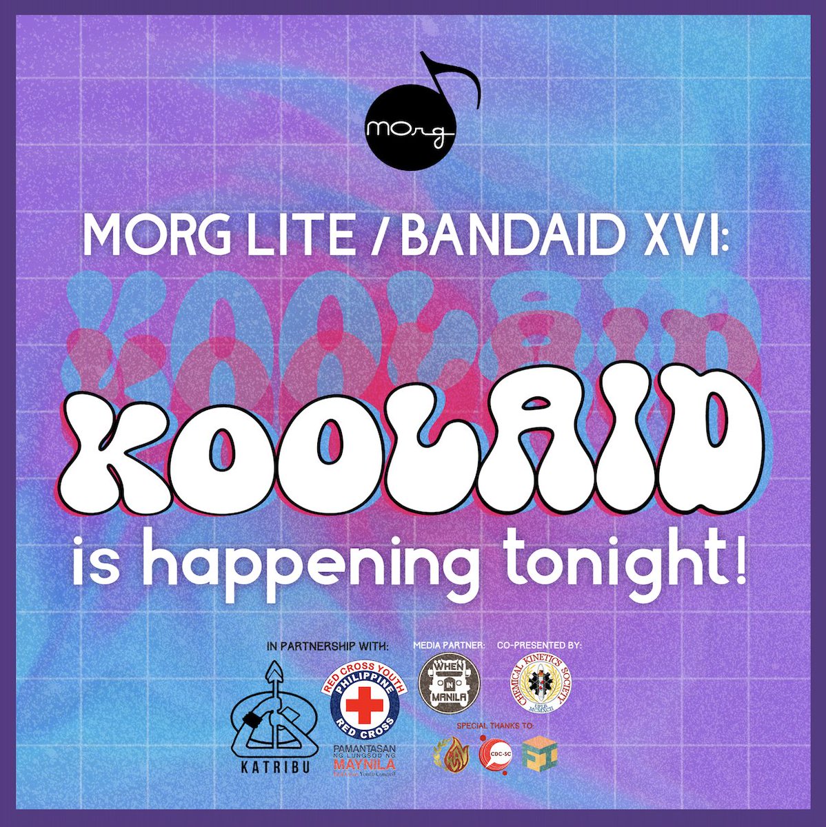 Official_UPMOrg's tweet photo. 🕓 TONIGHT I just wanna take you higher!  🕓  

TONIGHT is the most 💦 REFRESHING 💦 throwback at #MOrgLite16: 🍉 KOOL AID!  🍇  Catch all our artists joining our kickoff to UP-MOrg's sweet 16th!!

🍒SEE YOU ALL AT 8PM, cherry bombs!! https://t.co/8UL9Ko60Ri