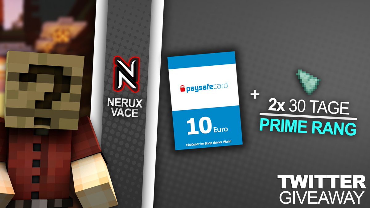 🎁 GEWINNSPIEL 🎁

Heute verlosen wir für die Community:
1x 10€ paysafecard
2x 30 Tage Prime

Was ihr dafür tun müsst:
▶️ <a href="/NeruxVace/">NeruxVace.de</a>.net folgen ❤
▶️ Tweet retweeten 🔁
▶️ 2 Freunde markieren ✏️

Viel Glück an alle Teilnehmer! 🍀

Ende: 🗓 
▶️ 20.11.2021