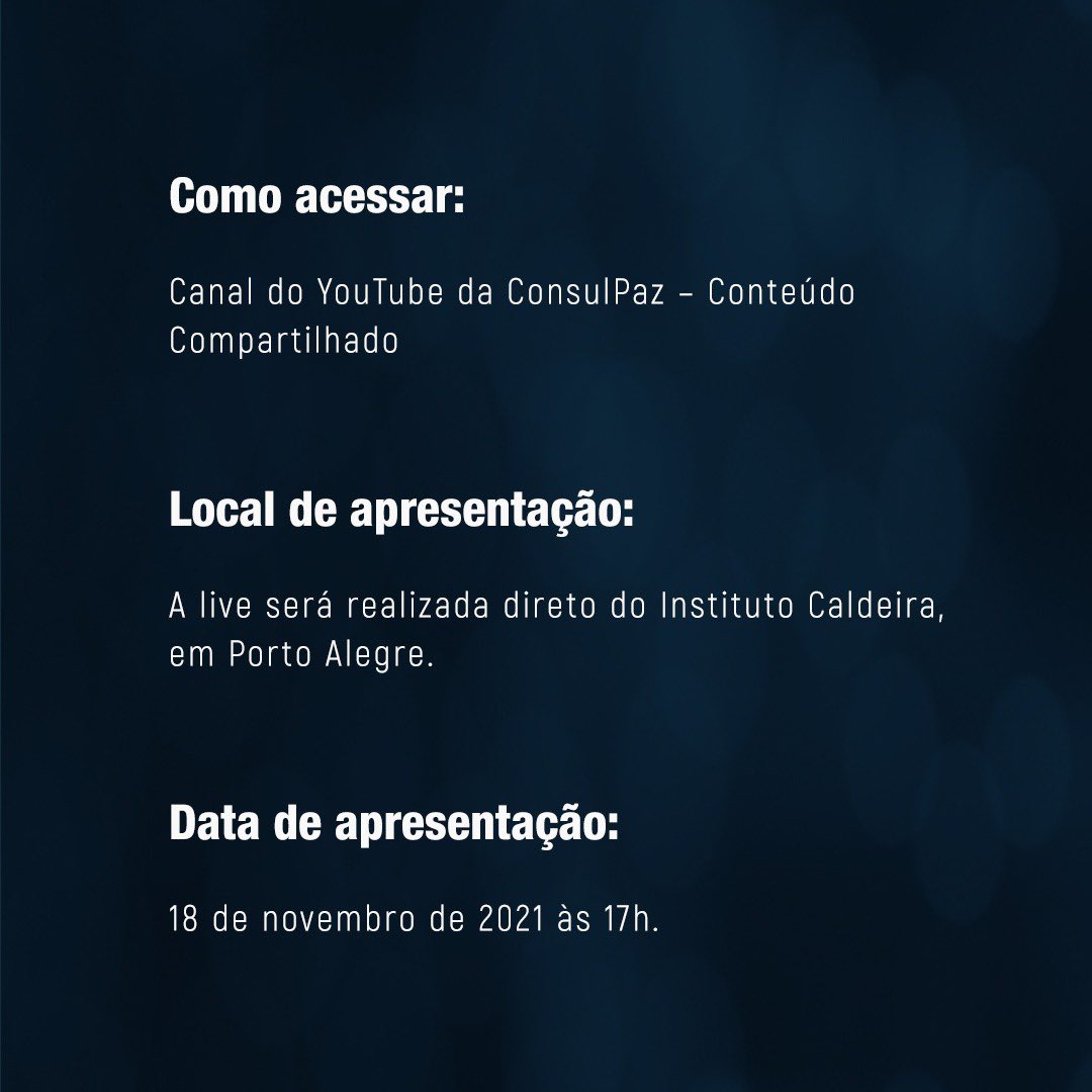 ConsulPaz's tweet photo. A edição nº 20 da revista Conteúdo Compartilhado traz, além de novidades, convidados muito especiais e a Live com o Secretário de Inovação, Ciência e Tecnologia do RS, Luis Lamb.

Acesse https://t.co/rCEau5m49A e saiba mais.

18/11 quinta-feira, às 17h.

#consulpaz #PodCast https://t.co/gH2xdx0ikN
