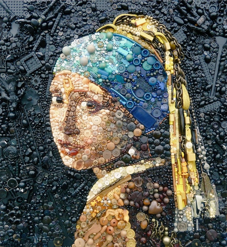 womensart1's tweet photo. UK artist Jane Perkins creates artworks by #recycling found and waste materials such as plastic toys, beads, buttons and shells #WomensArt https://t.co/TIFWEvKtgy