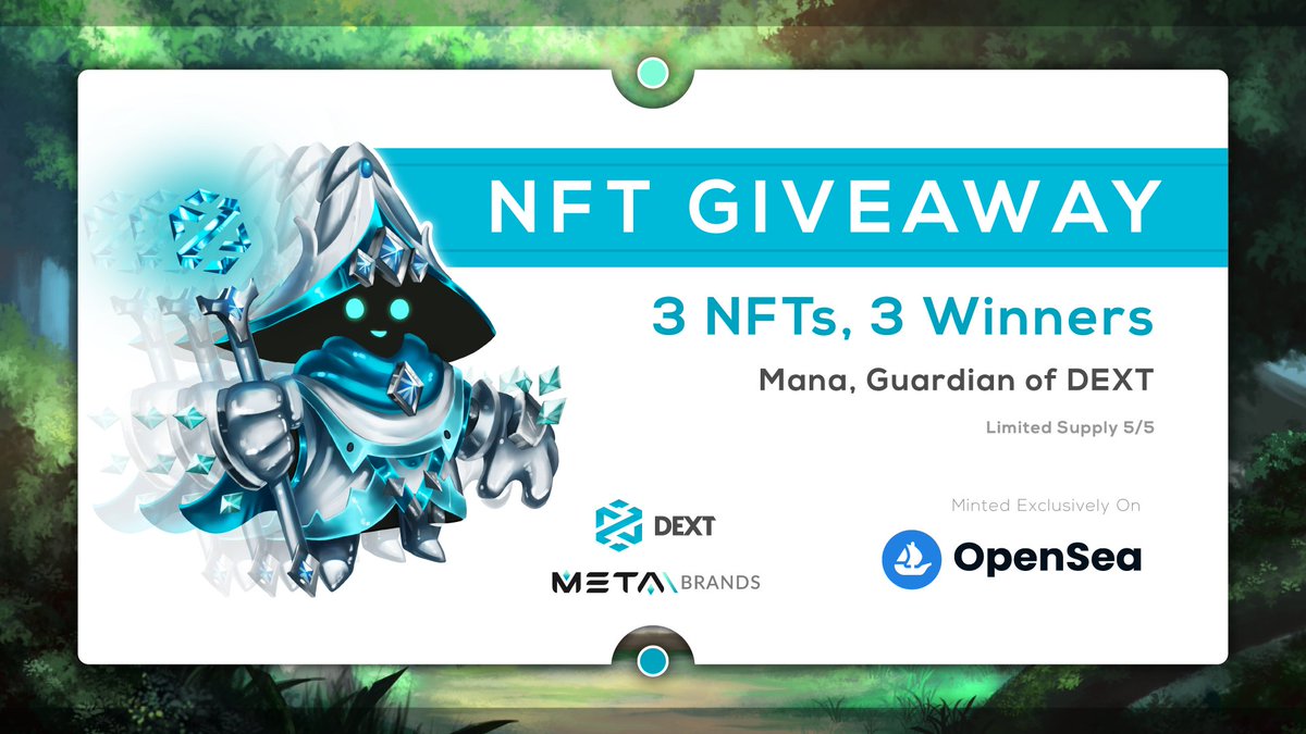 To celebrate our partnership with @DEXToolsApp @DextForce, we are giving away 3 NFTs to 3 lucky winners! 🧙‍♂️✨ To Enter: 1⃣ Like & Retweet 2⃣ Follow @DEXToolsApp & @MetaBrandsio 3⃣ Comment & Tag 3 Friends Official Collection: opensea.io/collection/met…