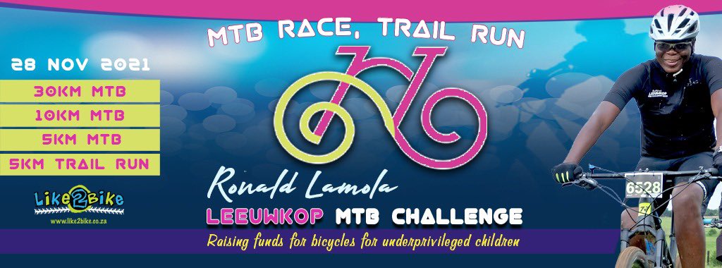 Rainmaker2Roads's tweet photo. Join in the fun with your families and friends completing the Ronald Lamola Leeuwkop MTB Challenge on the 28 November 2021 at the Leeuwkop Golf Club. Challenge yourself, challenge a friend and enjoy a day out with exceptional trails, a great vibe and a wonderful cause: https://t.co/ipRfbXlaps