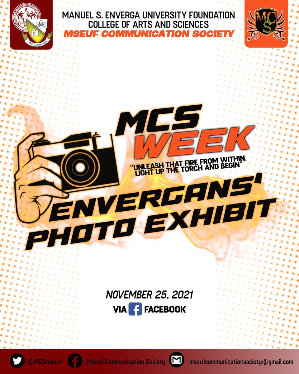 MCSmseuf's tweet photo. Calling the attention of all local photographers here at Enverga University! 🚨
The MSEUF Communication Society invites you to this year’s 𝐌𝐂𝐒 𝐖𝐞𝐞𝐤 𝟐𝟎𝟐𝟏: 𝐄𝐧𝐯𝐞𝐫𝐠𝐚𝐧𝐬’ 𝐏𝐡𝐨𝐭𝐨 𝐄𝐱𝐡𝐢𝐛𝐢𝐭. Happening this November 25, 2021, Thursday. https://t.co/IXqxPKWnqB