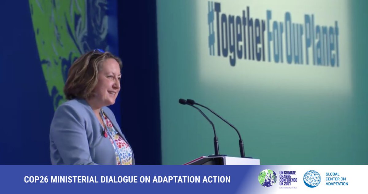 RECAP: <a href="/GCAdaptation/">Global Center on Adaptation</a> at <a href="/COP26/">COP26</a>, Week 2️⃣

1⃣ @PVV_GCA and @annietrev co-hosted the <a href="/COP26/">COP26</a> Ministerial Dialogue on #AdaptationAction, convening more than 3⃣0⃣ ministers 

🔗Read the press release and watch the statements: gca.org/news/on-adapta…