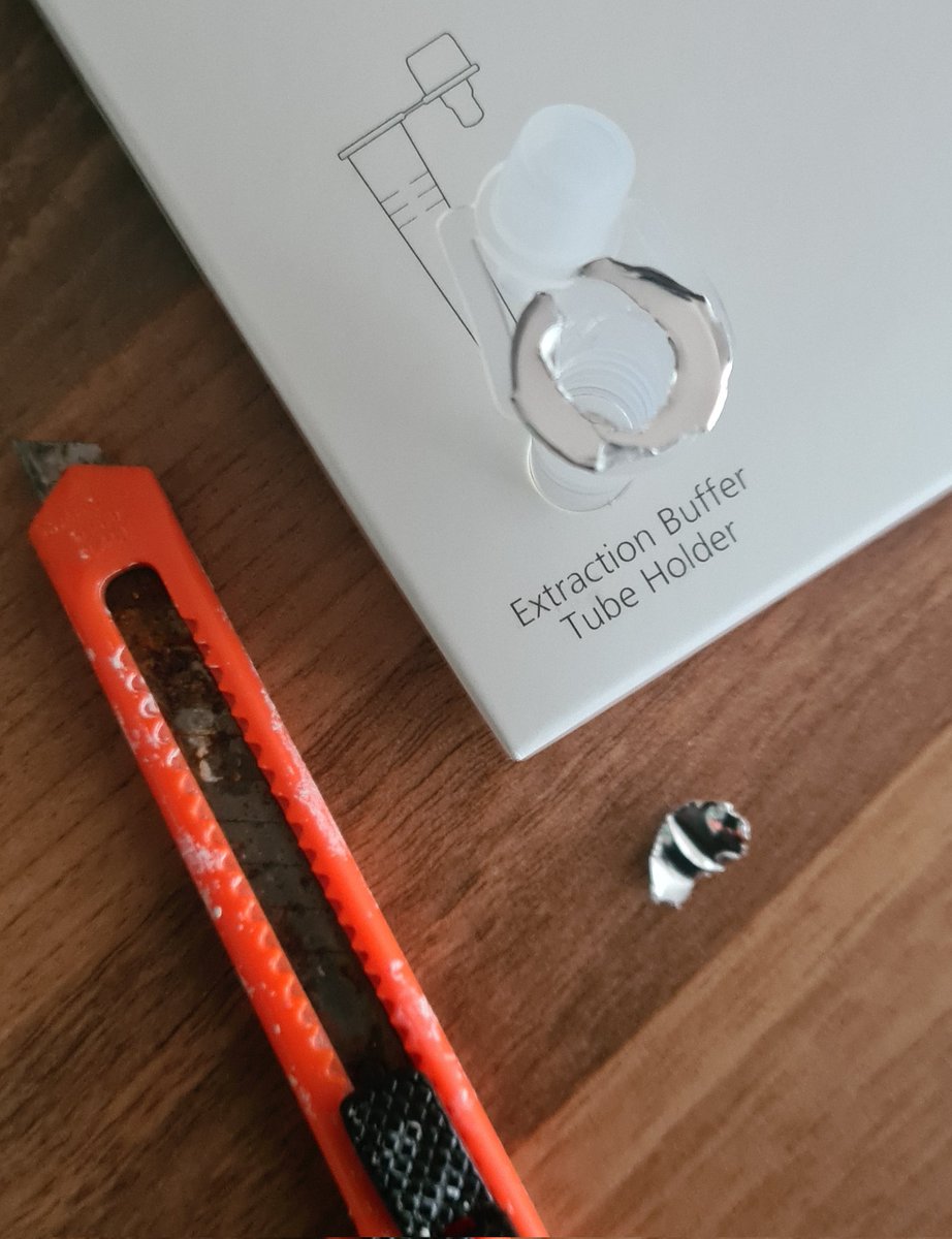 Currently the only way to remove the lid on the lateral flow test vial...