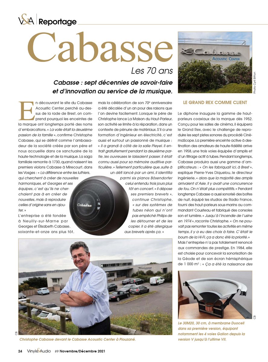 Vinyle&Audio (@vinyleaudio) on Twitter photo #MadeInFrance 🇫🇷 #Reportage La célèbre marque française fondée à Neuilly-sur-Marne #Cabasse fête ses 70 ans !! <a href="/PierreMikailoff/">Pierre Mikaïloff</a> nous raconte avec Christophe Cabasse ces 7 décennies de savoir-faire et d'innovation au service de la musique dans le 9ème opus de <a href="/VinyleAudio/">Vinyle&Audio</a> ! #MadeInFrance 🇫🇷 #Reportage La célèbre marque française fondée à Neuilly-sur-Marne #Cabasse fête ses 70 ans !! <a href="/PierreMikailoff/">Pierre Mikaïloff</a> nous raconte avec Christophe Cabasse ces 7 décennies de savoir-faire et d'innovation au service de la musique dans le 9ème opus de <a href="/VinyleAudio/">Vinyle&Audio</a> !