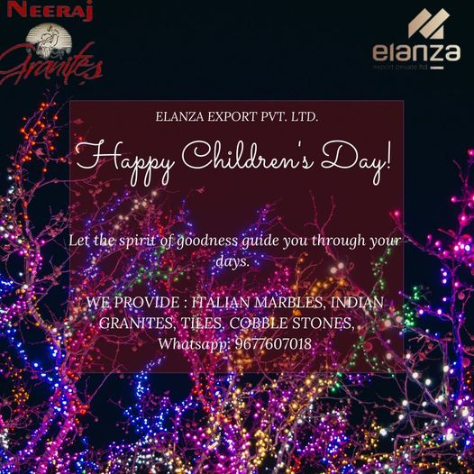 ExportsElanza's tweet photo. Great beginnings are with great granites https://t.co/dSA7mJrpVj. We wish all the kids, Happy Children's Day! 
We provide best Italian Marbles, Indian Granites, Tiles and Cobbles stones.
Reach via whatsapp 9677607018.
#italianmarbles #slabsofgraniteforsale #tiles #cobblestone https://t.co/UjrKhuxzUp