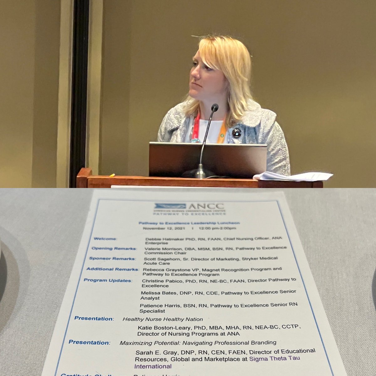 KennethDion's tweet photo. ⁦@SigmaNursing⁩ ‘s own Sarah Gray gave an outstanding presentation on personal branding at the Pathway to Excellence luncheon at the ANCC Magnet Conference. Be sure to connect with her on LinkedIn! ⁦@Sigma_CEO⁩ ⁦@RegionSigma⁩ https://t.co/M2XyTRnhSp