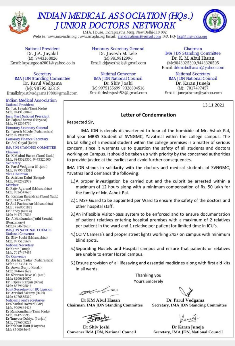 NikitaR73993598's tweet photo. #JusticeForAshokPal 
#WorldKindnessDay 

Our demands, our rights !

@official_aimsa @Dev_Fadnavis 
#justicefordrashokpal 
#ima
@CMOMaharashtra @DrDatta_AIIMS 
@wth_svngmc @ZeeNews @ATSBB @CNBC https://t.co/sZ1uuGADD4