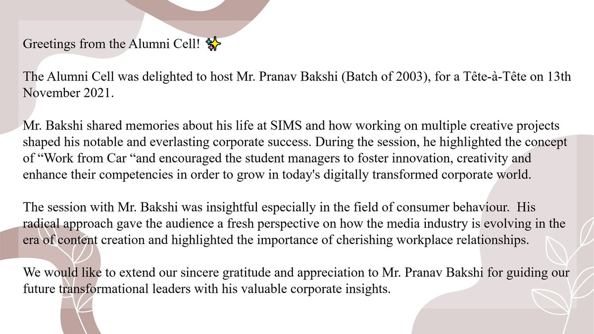SIMSpune's tweet photo. #Batchof2003

#KeepingTheConnect #OurAlumniOurPride #SIMSPune #MakeADifference #SIMS #sims.edu #SIMSWayOfLife #SIMSAlumniCell #symbiosis

@DonRajiv @navallawande @pranavbakshi 
@PuneSIMS https://t.co/yU5kJDkYFF