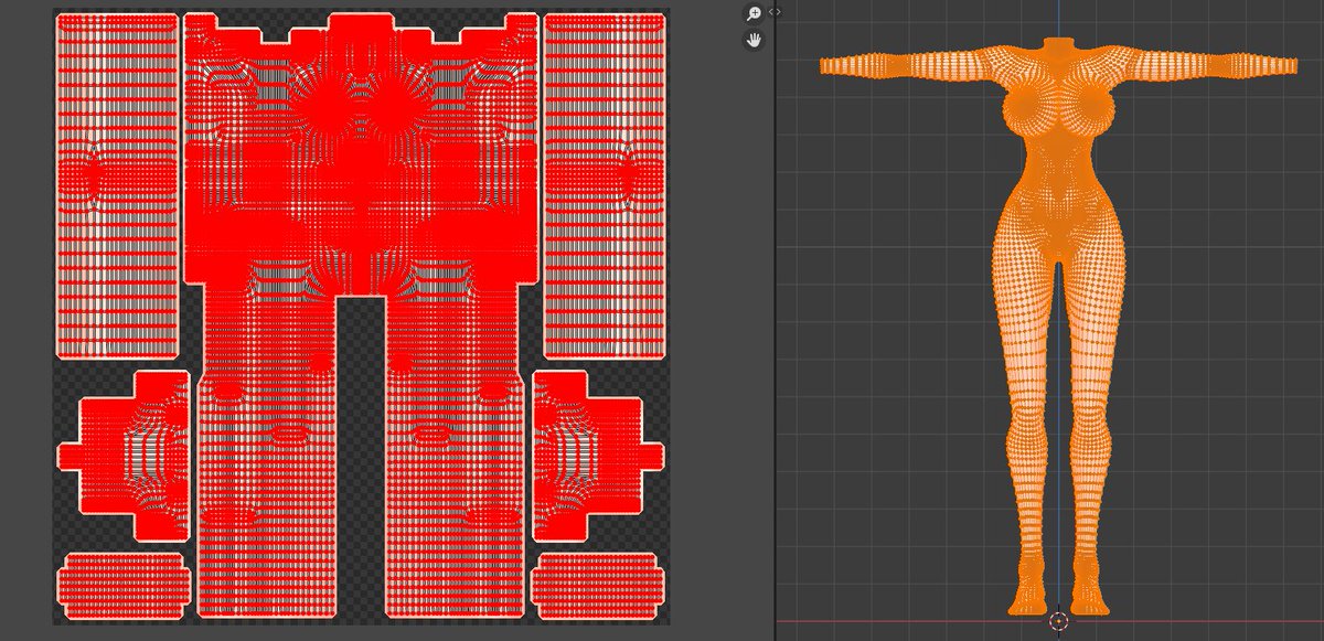 Genga_VRchat's tweet photo. 髪の毛モデリングするのﾔﾀﾞｰ!
という逃避行動の果て
BakeSkinNodeにはいつもお世話になっておりますありがとうございます
懸念した肩辺りのUV歪みや再分割曲面モディファイア由来のUV歪みがそれほどでもなかったからこのテストなUV展開案のままGo!して良さそうな気がする https://t.co/KrxvEky1H0