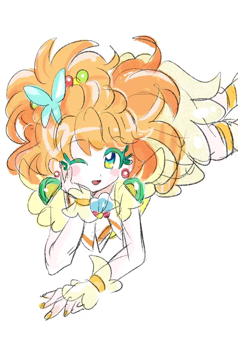 #キュアパパイア #一ノ瀬みのり #トロピカル～ジュプリキュア #らくがき #precure #トロプリ #イラスト #プリキュア 