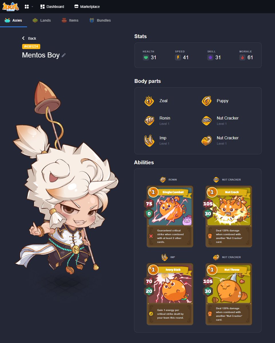 🔵 White RIMP Donut Beast Axie Gijinka 🔵

Expanding reach here on twitter starting with this buffed boi :3

#CHIBI #AxieInfinity #originalart #NFT