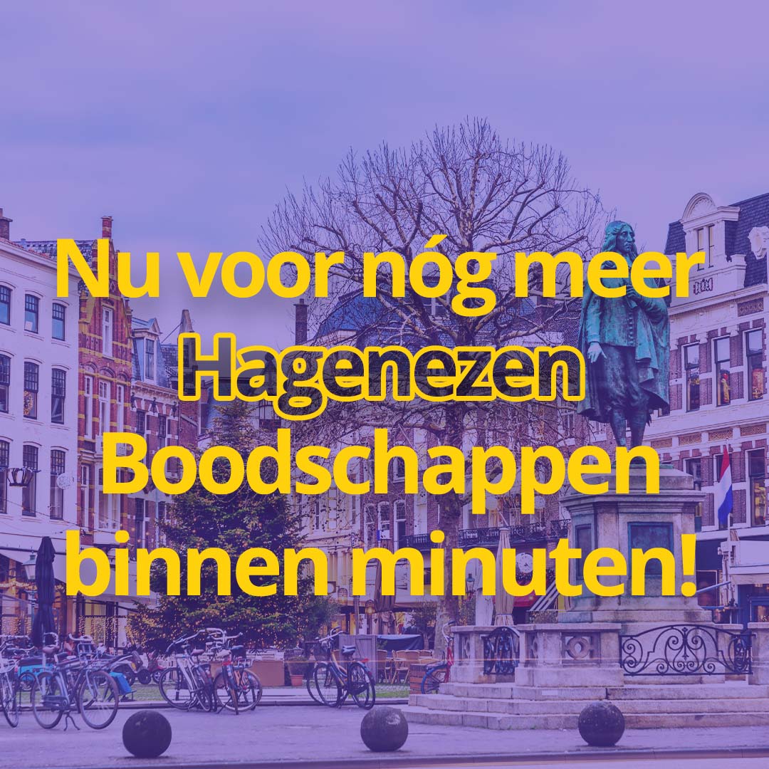 Hey Den Haag, alles lekkâh? Nu wel, want ons bezorggebied is vanaf vandaag nóg groter 😎 Van Molenwijk tot Archipelbuurt, we zijn er binnen minuten 🚀

Enneh voor alle politici op het Binnenhof, ook jullie voorzien we van een supersnelle lunch 🥗 (of borrel 🥃) 🙌🏽