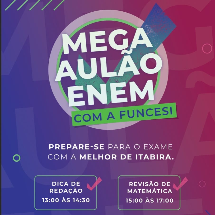 unifuncesi's tweet photo. Sua última revisão #Enem é na #Funcesi 💚
Dia 18/11 às 13H vai rolar um Super Aulão #Enem 👏
Não vai perder essa né?
Inscrição 👉 https://t.co/RQpBtihUzS https://t.co/BzmY84DlKf