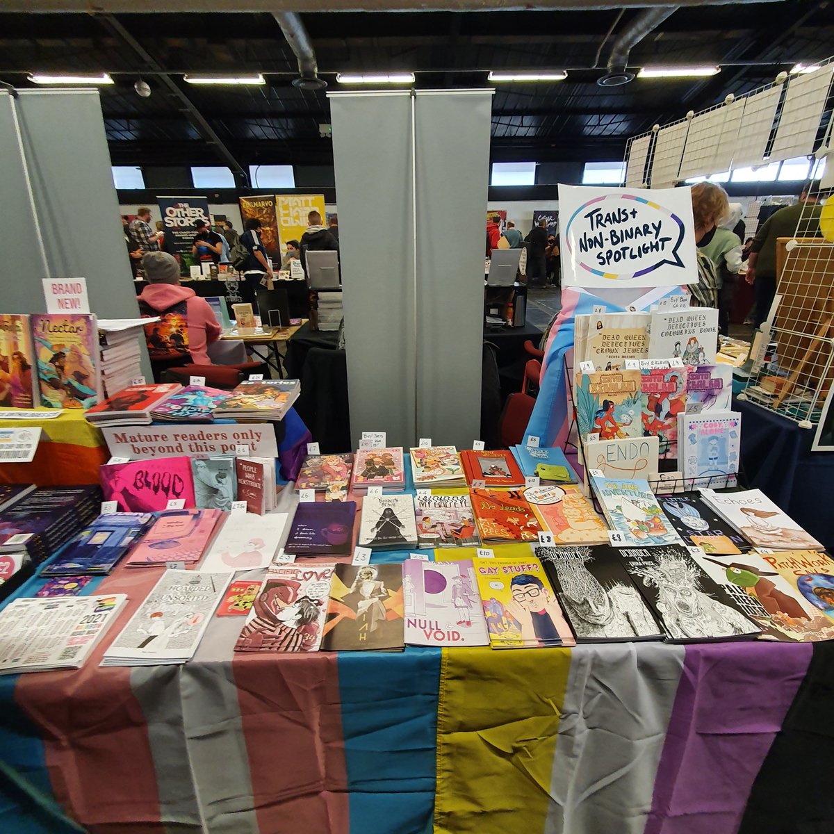 💜Tab Kimpton💜 (@tabkimpton) on Twitter photo The trans and nonbinary spotlight is full to the brim!! Table 43 comixology~ <a href="/ThoughtBubbleUK/">Thought Bubble Festival</a> The trans and nonbinary spotlight is full to the brim!! Table 43 comixology~ <a href="/ThoughtBubbleUK/">Thought Bubble Festival</a>