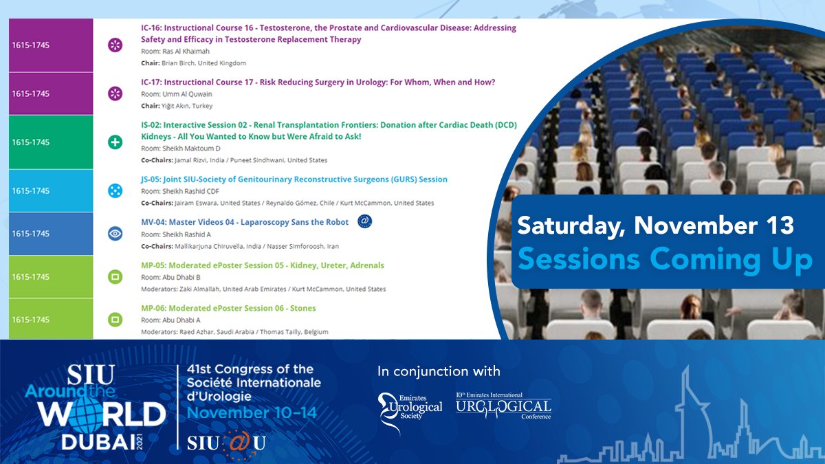 SIU_urology's tweet photo. In 5 minutes, the last sessions of the days will begin! Take your pick from Instructional Courses, Interactive Sessions, Joint Session, Master Videos Session or 2 ePoster sessions! There is no lack of choice at #SIU2021! https://t.co/DBfgbT5Qbs