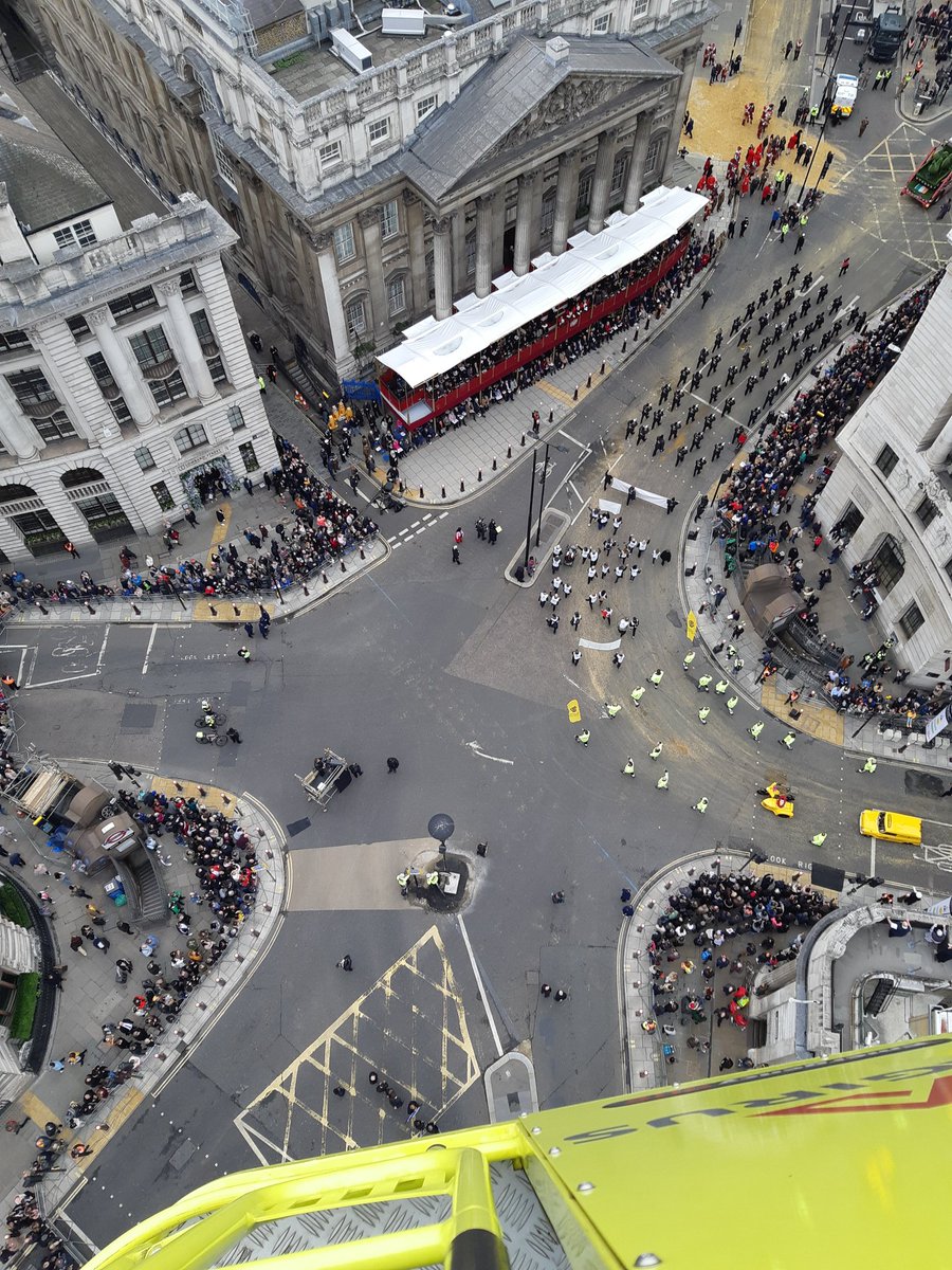 Lord Mayors show from the top of our 64m Turntable Ladder
