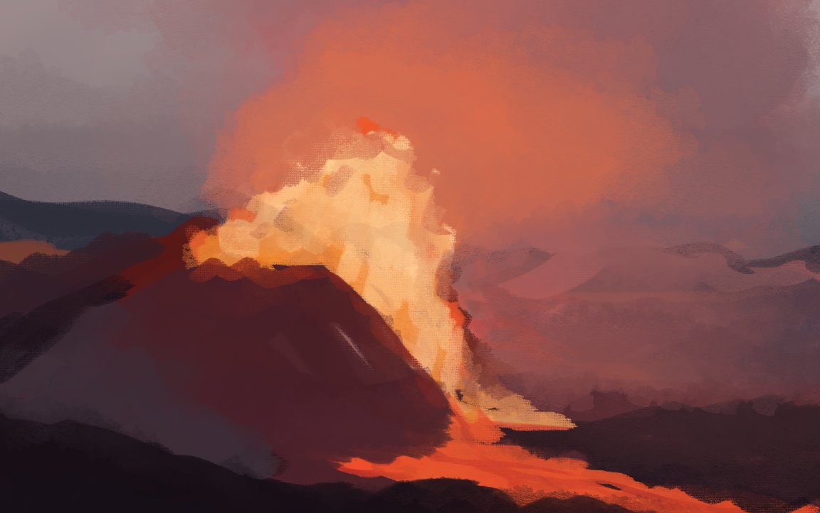 crow_mage's tweet photo. Working on some daily studies, 10-15 minutes, small scale. Just to practice different things.

1. Volcano https://t.co/LpqzgSWRTS
