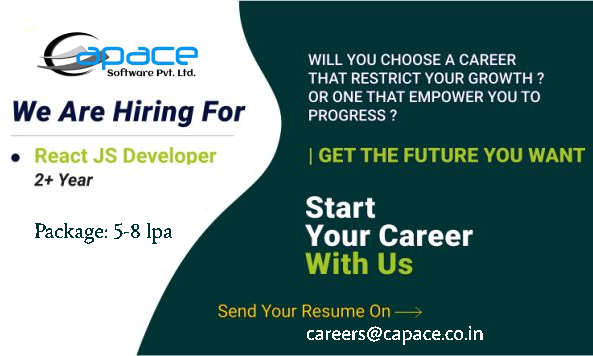 capacesoftware's tweet photo. Capace Software is a IT product/Service based company; head office is in Bangalore, looking for Reactjs Developers with 2+ years of experience . Interested candidates kindly mail us at careers@capace.co.in
#capace #capacesoftware #reactjs #jobs #banglore #hiring #vacancy https://t.co/SkVUODz8gC