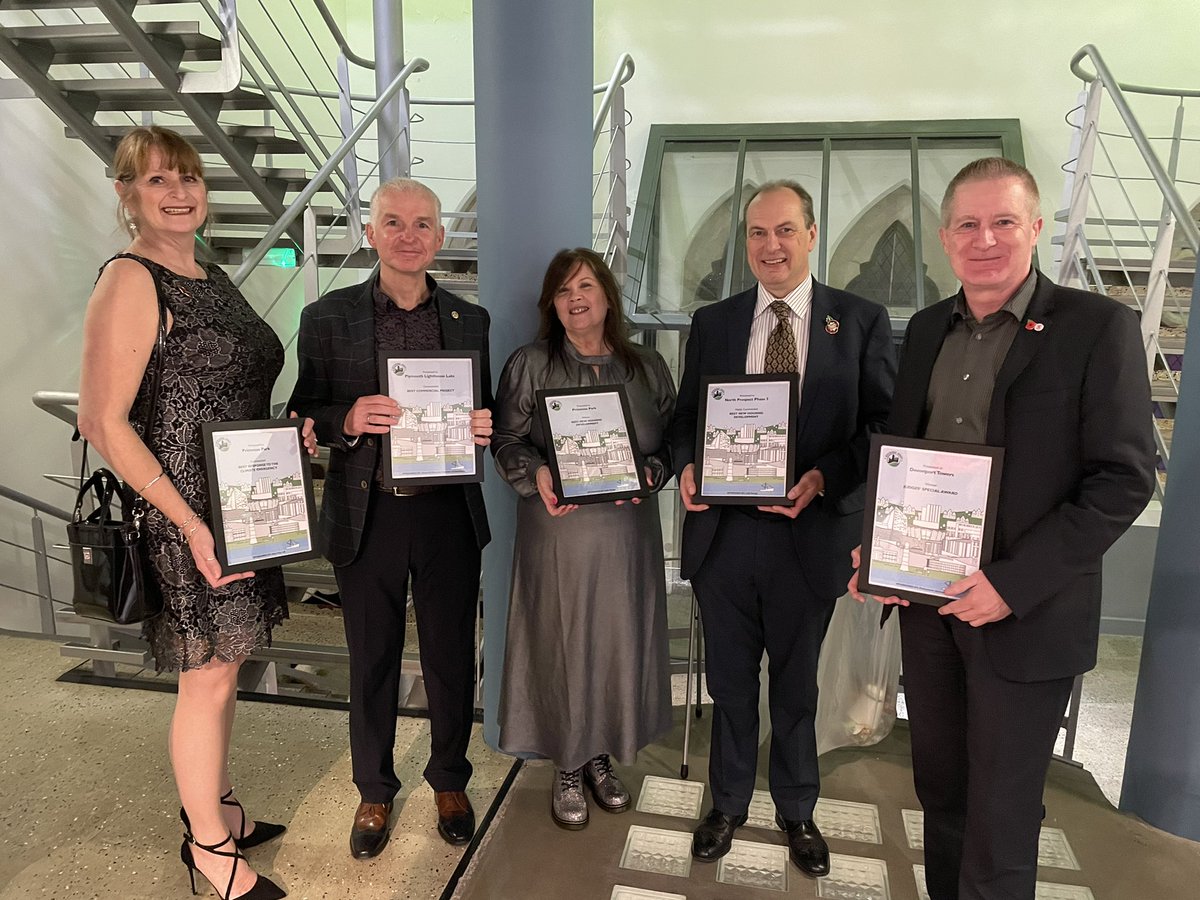 Proud to have been recognised at the city’s Abercrombie Awards with PCH winning the Best New Housing Development for our Passivhaus development at Primrose Park and the judges Special Award for the re-cladding of the Mountwise Towers. <a href="/mispacecoms/">Mi-space</a> <a href="/BaileyPartner/">Bailey Partnership</a> <a href="/plymouthcc/">Plymouth City Council</a>