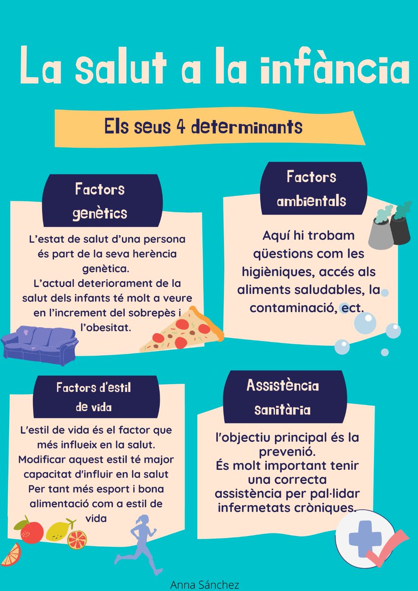 AnnasanchezUib's tweet photo. He creat aquest pòster amb els determinats de la salut com poden ser un estil de vida saludable (amb esport) o factors ja menys controlables com són la contaminació. També tenim factors genètics que depenen qui té més possibilitats de ser d'una manera. @EFsaludable_UIB #22121_uib https://t.co/USa6z3p6Tt