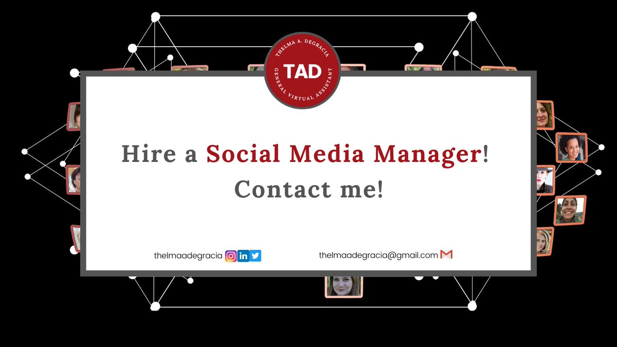 ThelmaVirtual1's tweet image. 👉Business owners today compete through social media. One thing they do to get along with the trend is to hire a Social Media Manager.

❗Hire me now! Connect with me on LinkedIn or message me in my Gmail Acct. thelmaadegracia@gmail.com

 #socialmediamanagement #socialmedia