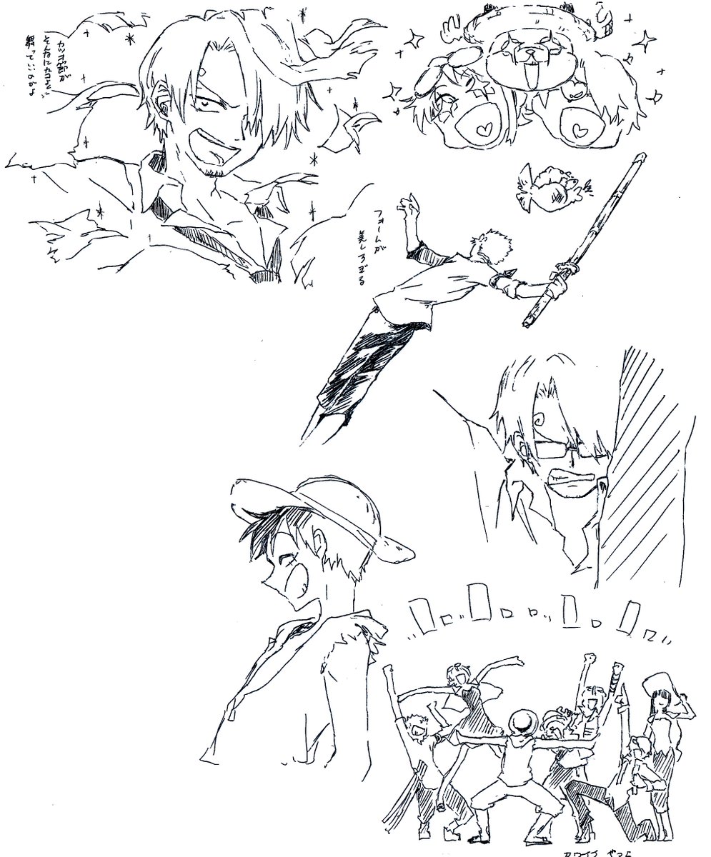 オマツリ男爵観たときの落書き、しんどいシーンからペンが進まなくなってて草 