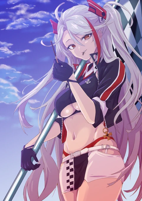 #アズールレーン 
#AzurLane  
#碧蓝航线 
プリンツ・オイゲン「今度は私がアンタを味わう番よ。ふふふ❤️❤️❤️❤️」

遅くなりましたが11月11日と着せ替え「ファイナル・ラップ」の思い付きコラボでした。😂 