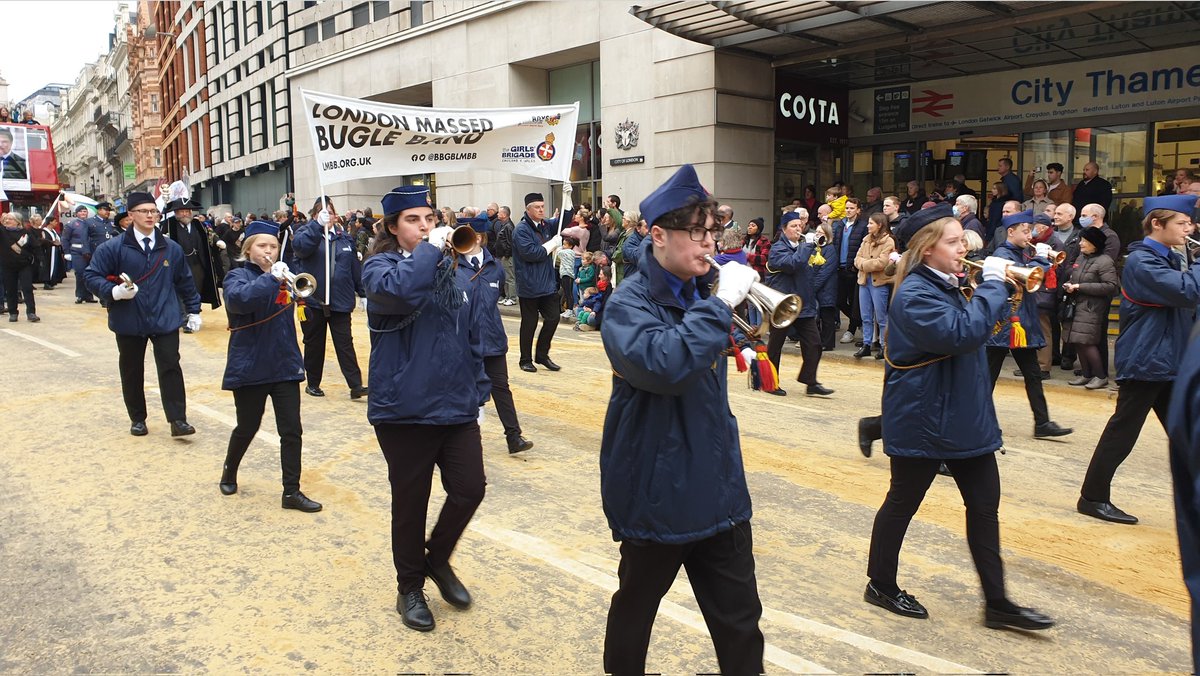 theboysbrigade's tweet photo. Well done to the young people from the Brigade who are taking part in the Lord Mayor's Show in the City of London today as part of the London Massed Bugle Band and YOU London! #LordMayorsShow #BoysBrigade #BBAdventure https://t.co/VNc2gPLZQB