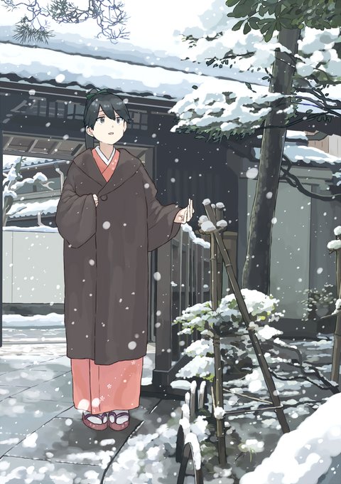 「和服 降雪」のTwitter画像/イラスト(新着)｜10ページ目