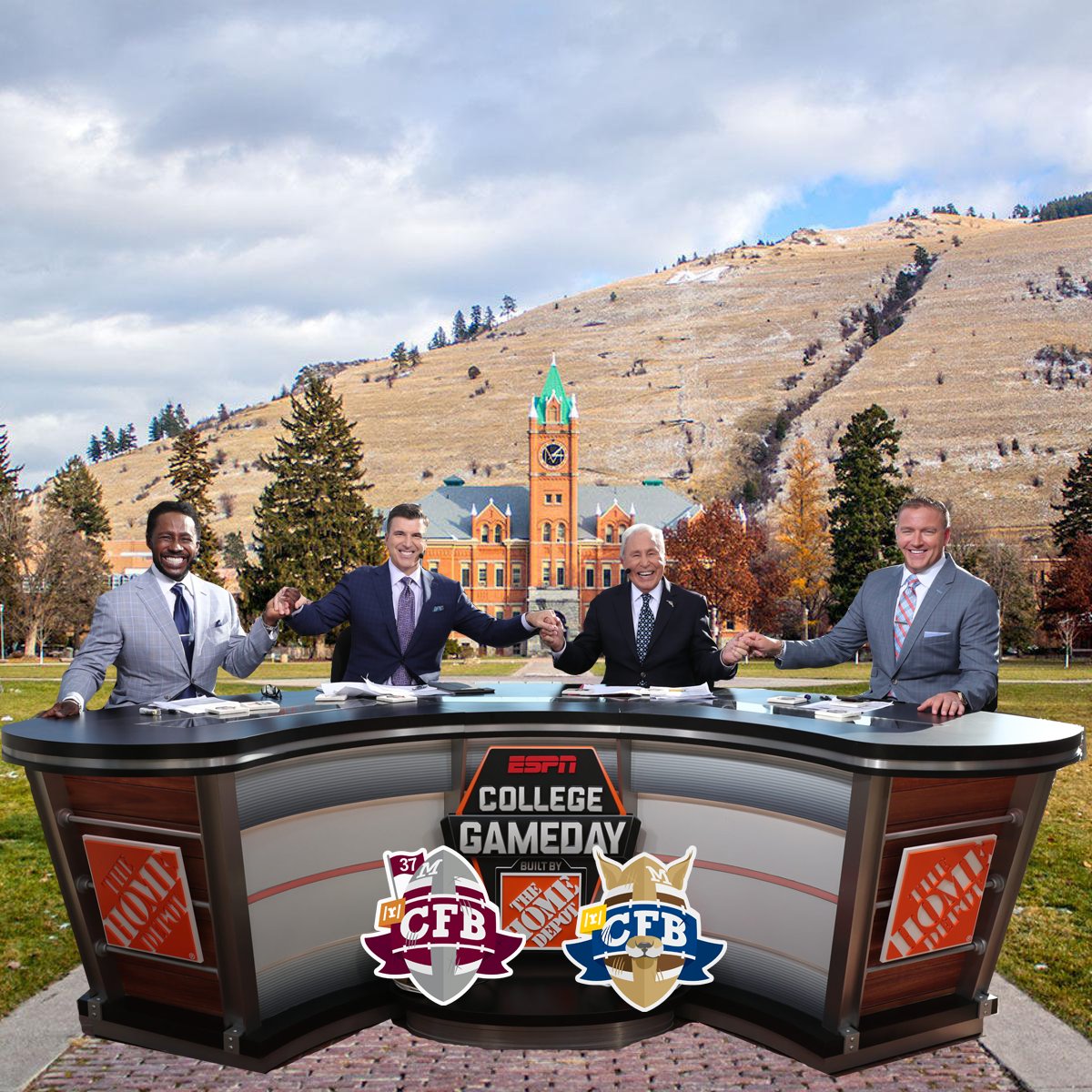 RedditCFB's tweet photo. Just picture @CollegeGameDay with that backdrop for the Brawl of the Wild between Montana &amp; Montana State next week... #GrizOnGameDay @UMGRIZZLIES https://t.co/pN9Zco9QlX