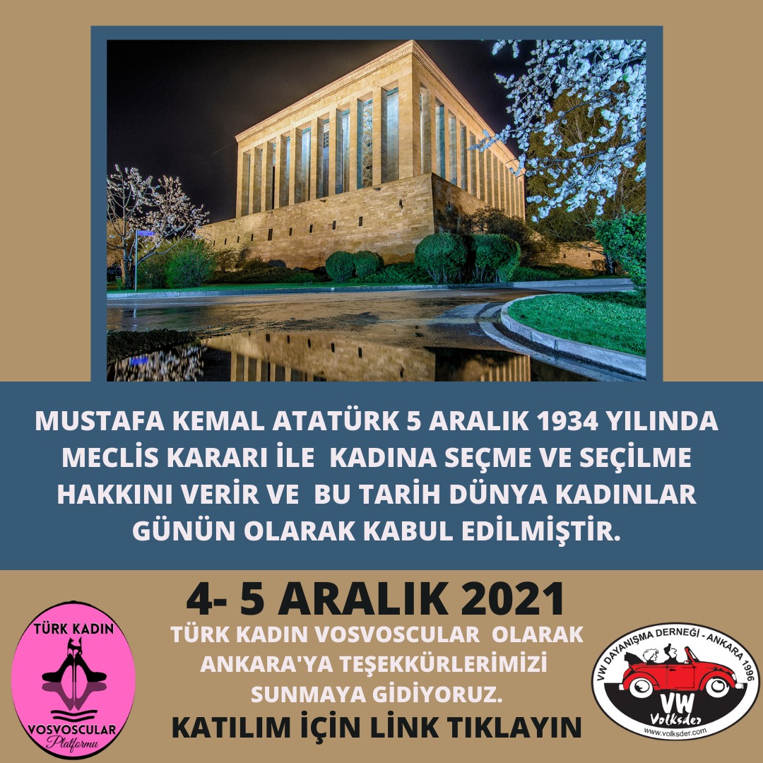 Türk Kadın Vosvoscular olarak 5 Aralık tarihinde Ankara'dayız...
<a href="/mansuryavas06/">Mansur Yavaş</a> sizi de aramızda görmekten mutluluk duyarız...