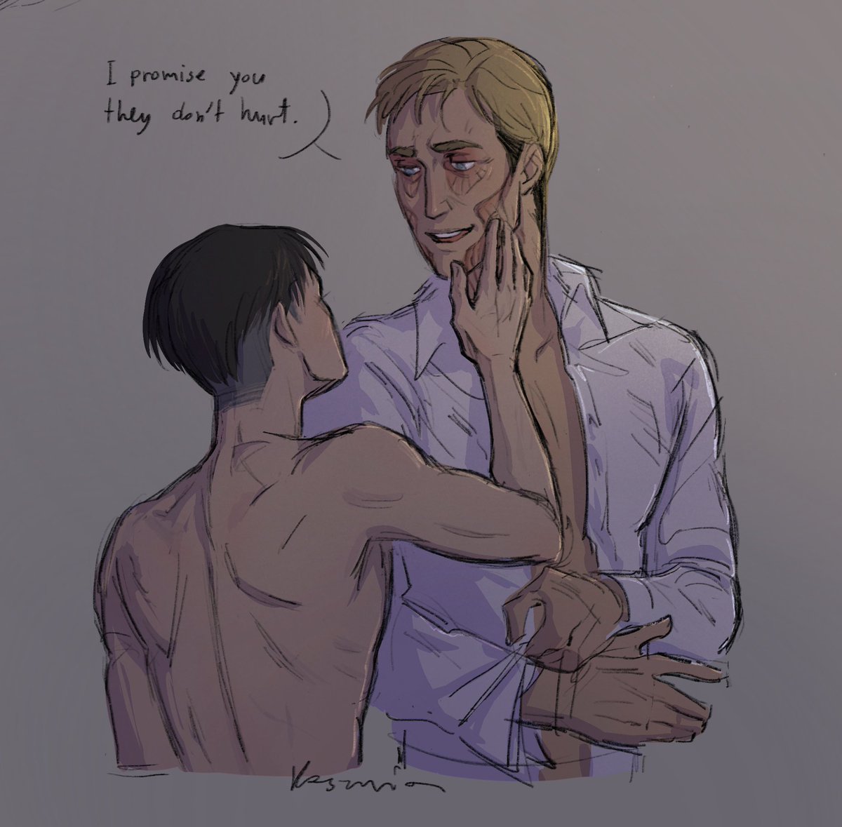 rybajek's tweet photo. Some continuation for this AU... #eruri #attackontitanfanart #erwinsmith #leviackerman #S4ErwinSmith https://t.co/dQDXvnCHuw