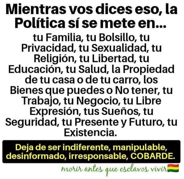 Yo no me meto en política. ⬇️