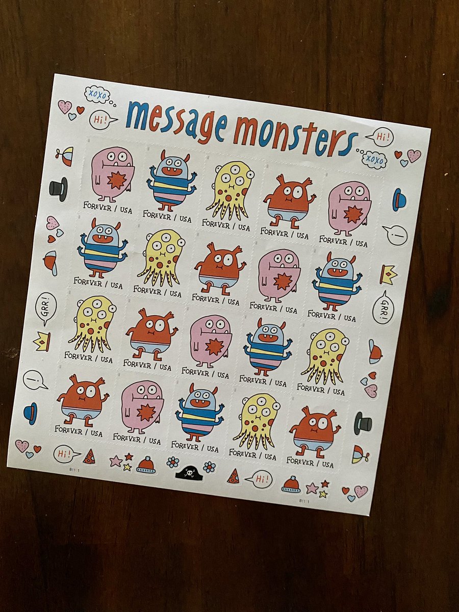 KReilley5's tweet photo. Love my local post office! Went to get @EliseGravel stamps two weeks ago and they hadnโt gotten them yet. Walked in today to mail a package, and the clerk shouts โI have your stamps!โ โค๏ธ
These #messagemonsters are the cutest! https://t.co/RcrnJ4xSuE