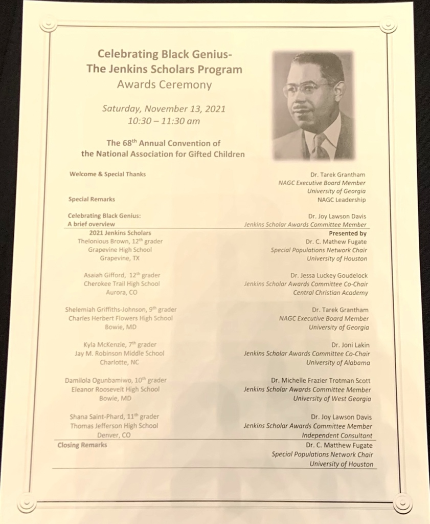 Congratulations to all the 2021 Dr. Martin D. Jenkins Scholars! <a href="/NAGCGIFTED/">NAGC</a> is proud to recognize and celebrate the accomplishments of these Black #gifted students at #NAGC21! #GiftedMinds #GiftedEd #diversity #BlackMindsMatter
