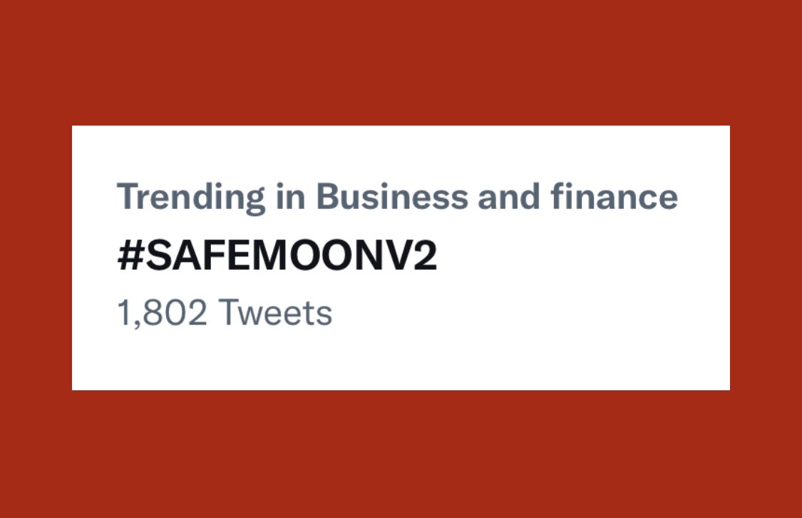 SafeMoonDiamond's tweet photo. #SAFEMOONV2 is trending 🙌 

#SAFEMOON #SAFEMOONWALLET #SAFEMOONARMY https://t.co/1UMVOpAS1j