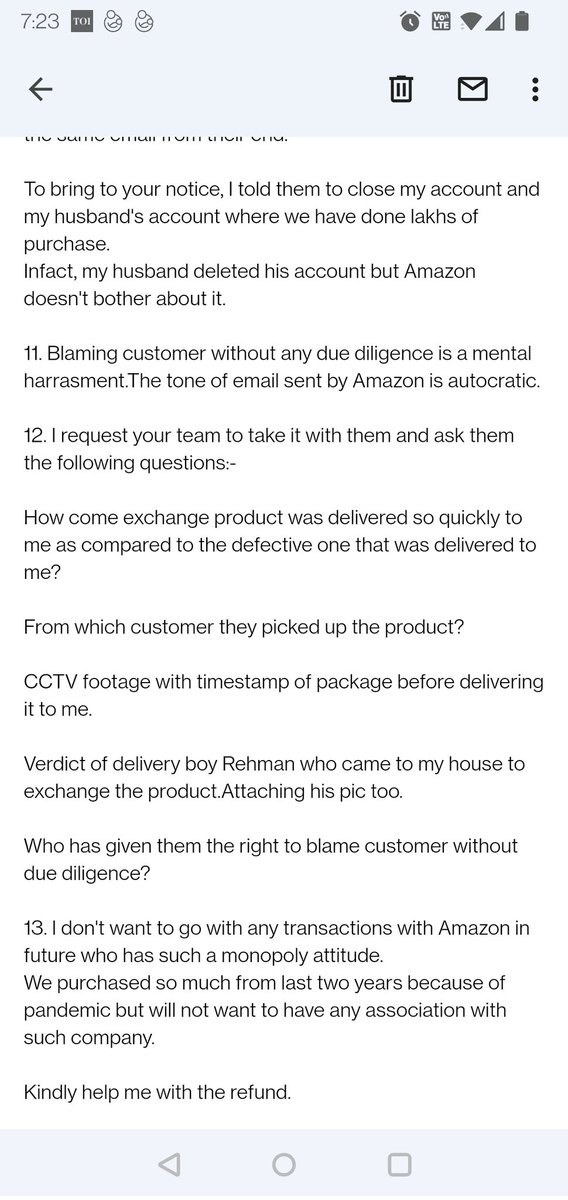 jayasimmi's tweet photo. Amazon India inefficient orm team didn't do their due diligence on the exchange product delivered.Threatened and violated fundamental rights. Product and money both with them.Provide me CCTV timestamp images or provide money #JeffBezos #consumers #AmazonIndia #Amazon #piyushgoel https://t.co/uLuq2IaIE3