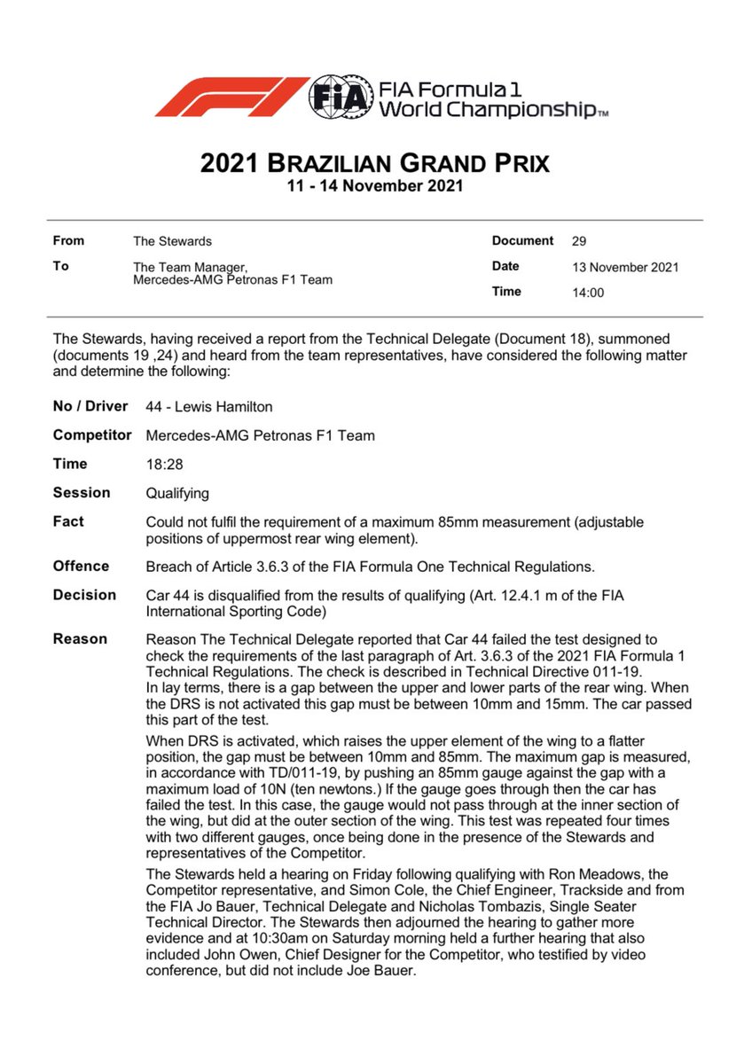 RT @MercedesAMGF1: Lewis Hamilton has been disqualified from the result of Qualifying https://t.co/EFRC2jGlXD