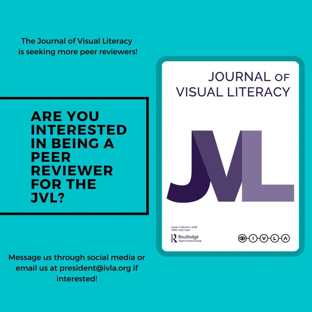 ivlaorg's tweet photo. Have you published in the JVL and have experience being a peer reviewer? Please consider becoming a peer reviewer for the JVL! If you have interest in this, message us through social media or email us at president@ivla.org. #VisualLiteracy #IVLA #JVL https://t.co/pH0WP53jN6