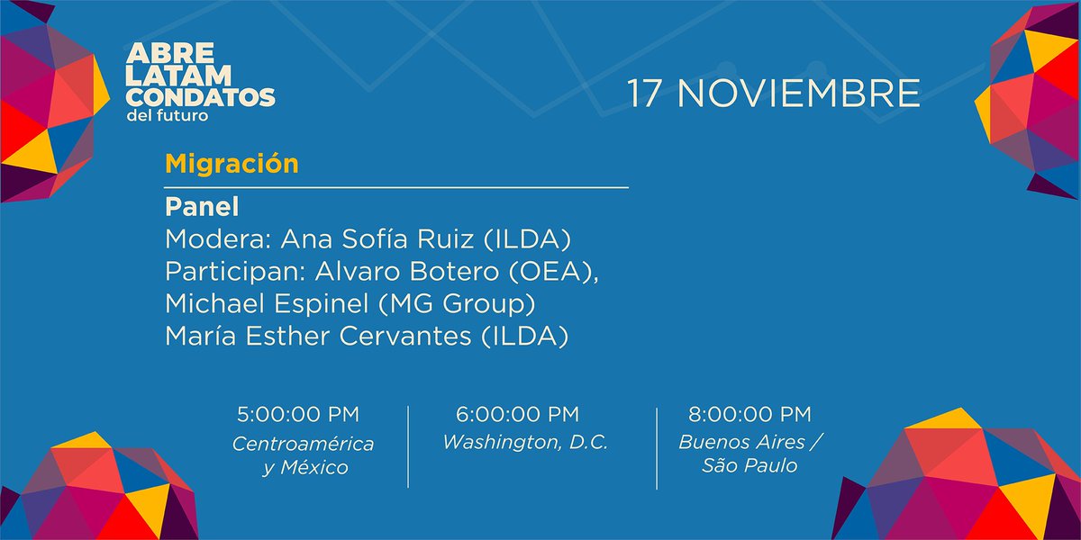 ABRELATAM's tweet photo. ¿Cómo serán los procesos migratorios en el futuro?
#AbrelatamDelFuturo te presenta el panel sobre este tema, podés unirte acá: https://t.co/LylGLPWn22
⏰ 5:00 p.m. Centroamérica y México
⏰ 6:00 p.m. Washington
⏰ 8:00 a.m. Buenos Aires / São Paulo https://t.co/N5fgaurbmM