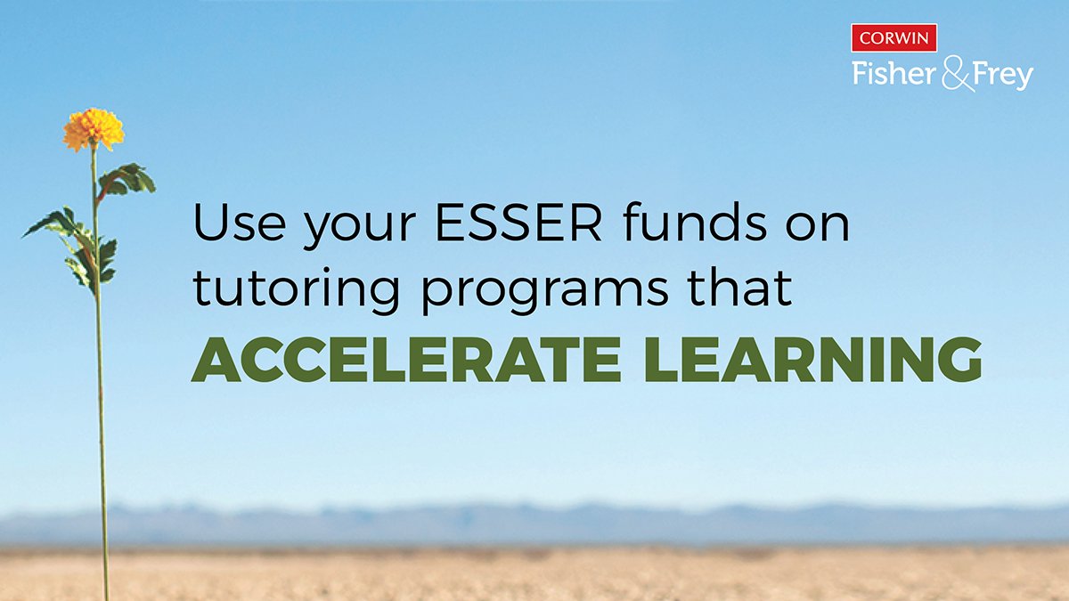 CorwinPress's tweet photo. #Educators, how will you use your ESSER funds? Invest in #tutoringprograms that can help accelerate student learning - especially for those that are struggling.
Learn how: https://t.co/qo3anhzsw2
#learningrecovery #esserfunds #tutoring https://t.co/yqeyhWzqpo